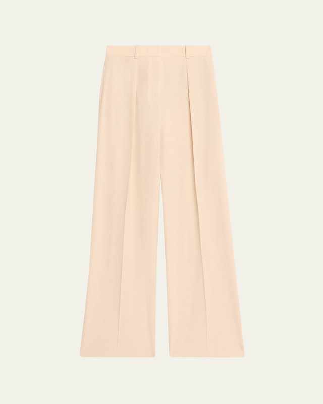 Edward Pleated Wide-Leg Trousers